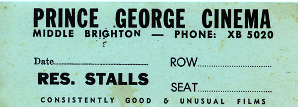 Prince George Theatre ticket, year unknown
