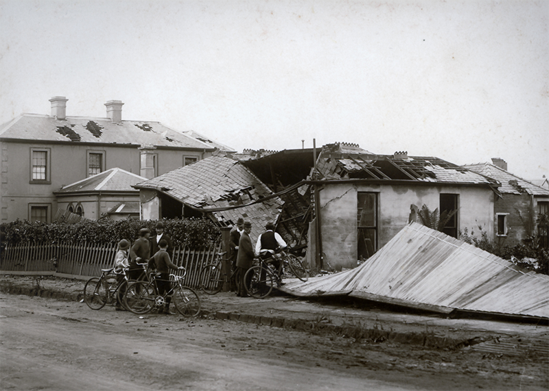 Damage to the home of Mr R. Smith in Wellington Street