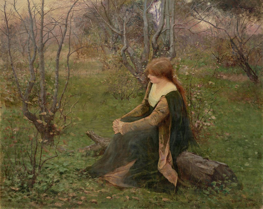 Frederick McCubbin, 'Autumn Memories', 1899. NGV Australia. This painting depicts the artist's wife, Annie McCubbin, at the Brighton property.